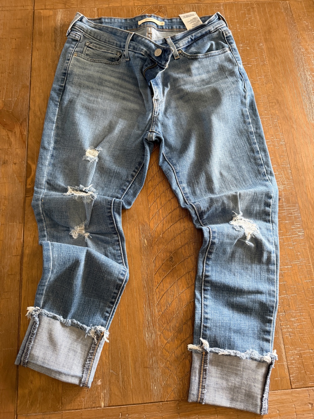 Levi's Light Blue Distressed Skinny Jeans
